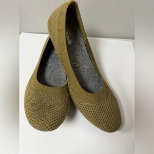Allbirds Washable Tree Breezers Flats Eco Knit Ballet Wool Olive Womens 8 W